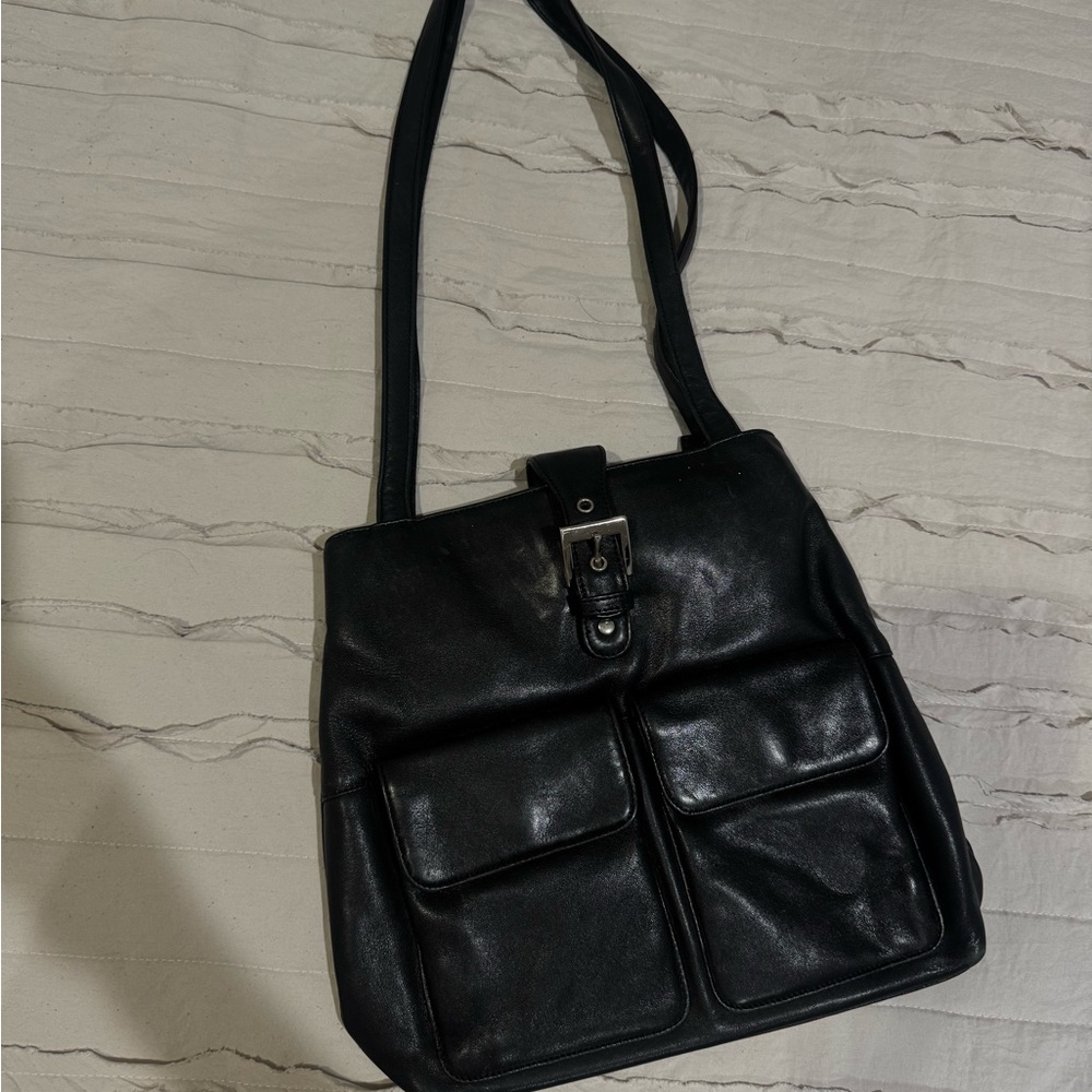 Preston & York vintage Black leather shoulder bag
